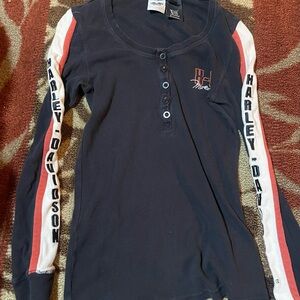 Women’s Harley Davison Long Sleeve Top, Large Gently Uesd